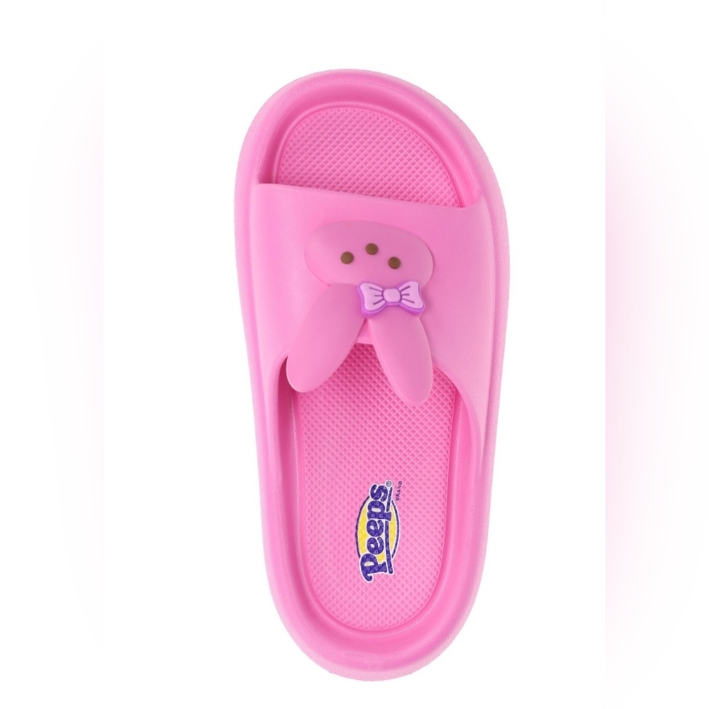 Peeps Girls Pink Bunny Slide Sandals